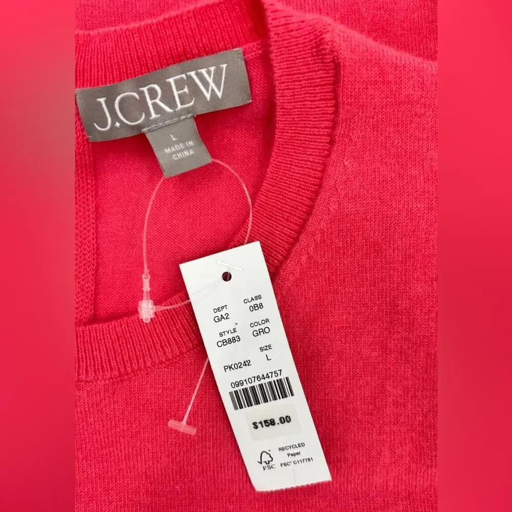 J.Crew Featherweight cashmere-blend cropped sweater shell Garden Rose